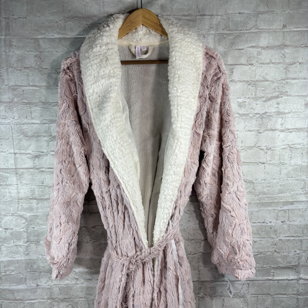 NWT Joyspun Plush Cozy Sleep Robe Fuzzy Pink with Belt Size 2XL